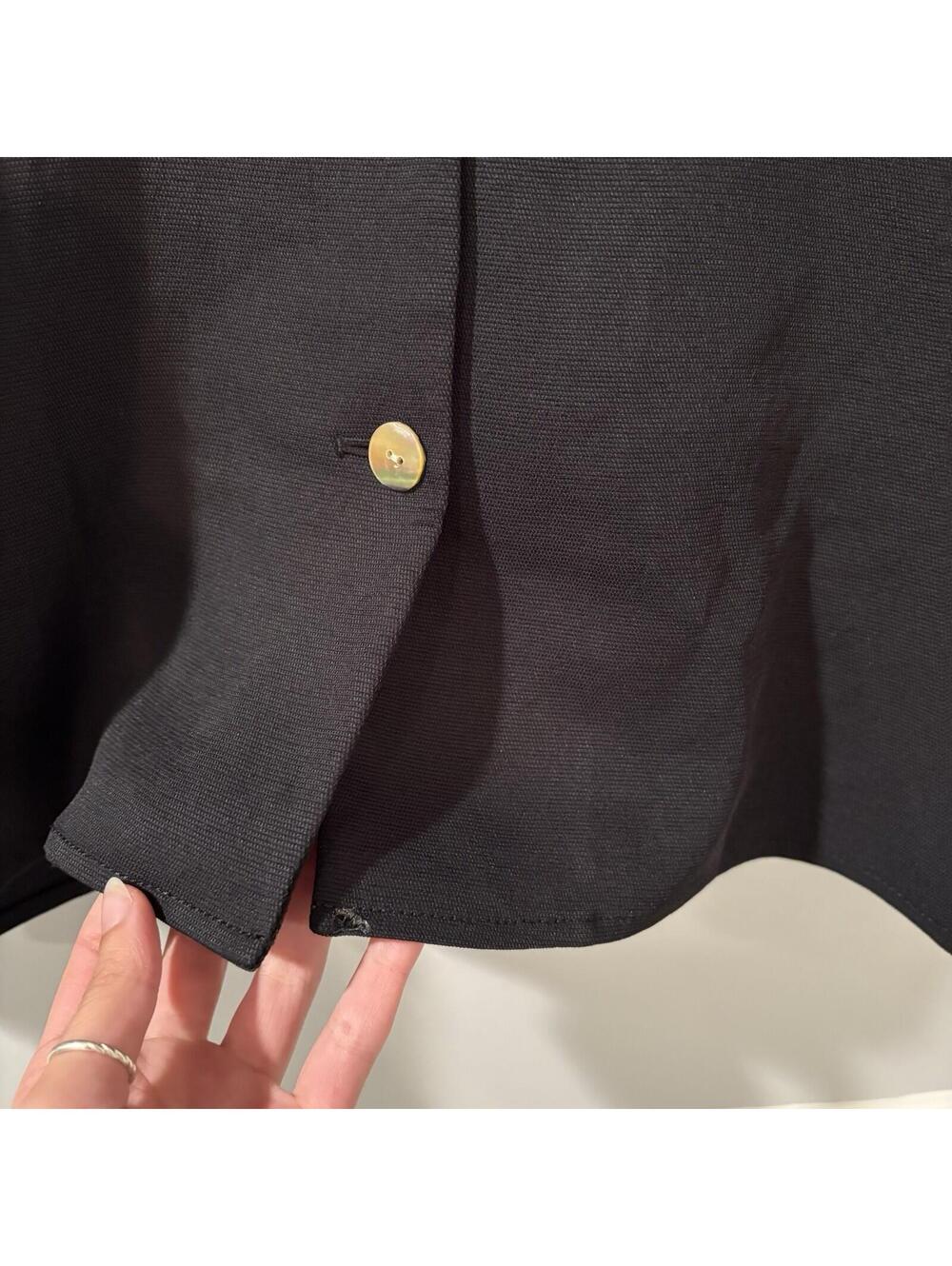 Aritzia Wilfred Black Crepe Overshirt Button Front Oversized Blazer Blouse XXS - Picture 9 of 9